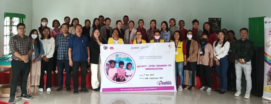 The facilitators along with the participants during the training for Health Care Workers on Routine Immunization at CMO conference hall, Phek on October 7.